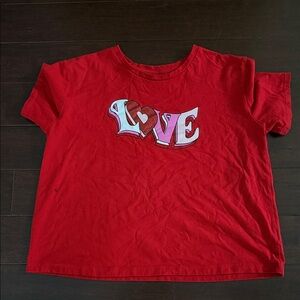 Red Kids Love Graphic T-Shirt